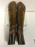 MARCO TOZZI TAN SUEDE & LEATHER KNEE LENGTH BOOTS SIZE 6/39