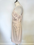 KAREN MILLEN NUDE EMBROIDERED SPECIAL OCCASION PENCIL DRESS SIZE 14