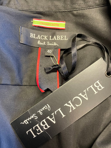 BRAND NEW PAUL SMITH BLACK LABEL BLACK COTTON FITTED SHIRT DRESS SIZE 40 UK 8/10