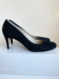 HOBBS BLACK SUEDE HEEL COURT SHOES SIZE 5/38