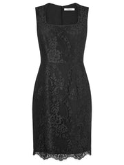 LK BENNETT BELITTA BLACK LACE SLEEVELESS SPECIAL OCCASION PENCIL DRESS SIZE 8