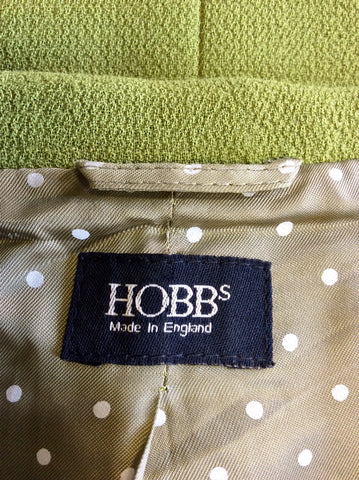 HOBBS GREEN PURE NEW WOOL DOUBLE BREASTED JACKET SIZE 16