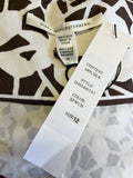 BRAND NEW DIANE VON FURSTENBERG WILLOW BROWN & IVORY PRINT SILK WRAP DRESS SIZE 10/12