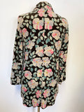 JACKPOT LAVIT BROWN FLORAL PATTERNED THERMO INSULATED BRUSHED COTTON COAT SIZE 1 UK 8/10