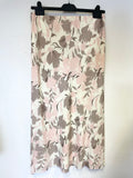 GINA BACCONI CREAM,BROWN & PINK FLORAL PRINT 3 PIECE SPECIAL OCCASION OUTFIT SIZE 14