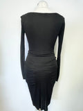 GUESS BY MARIANO BLACK SILKY FEEL LONG SLEEVE BODYCON DRESS SIZE S