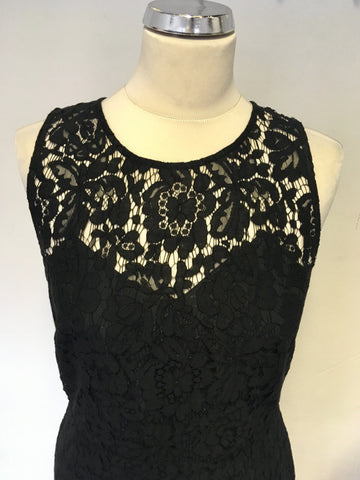 SAMSOE & SAMSOE BECKS BLACK LACE OPEN BACK DRESS SIZE M UK 10