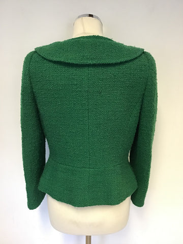 HOBBS EMERALD GREEN WOOL BLEND JACKET SIZE 12