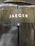 JAEGER BLACK WOOL TIE BELT FULL LENGTH COAT SIZE 16