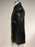 MARKS & SPENCER BLACK SOFT LEATHER COAT SIZE 12