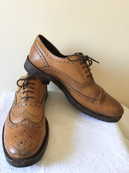 TED BAKER TAN BROWN LEATHER LACE UP BROGUE SHOES SIZE 10/44