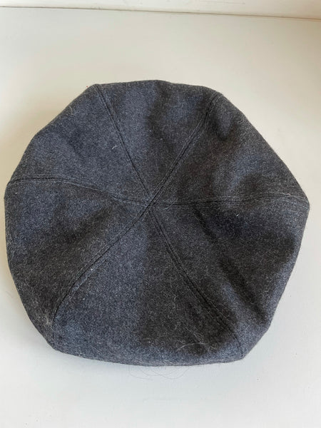 HOBBS CHARCOAL GREY 100% WOOL BERET SIZE M