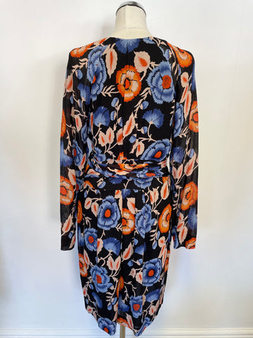 BRAND NEW SOMERSET BY ALICE TEMPERLEY BLACK & MULTICOLOURED FLORAL PRINT DRESS SIZE 14