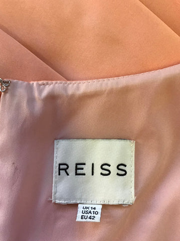 REISS AVRILE APRICOT SLEEVELESS PLEATED BELL SKIRT DRESS SIZE 14