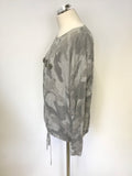 OUI GREY CAMOUFLAGE JEWEL TRIM DRAWSTRING TIE JUMPER SIZE 16