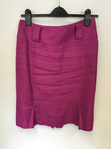 HOBBS PINK LINEN JACKET & SKIRT SUIT SIZE 10
