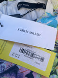 BRAND NEW KAREN MILLEN PALE BLUE FLORAL PRINT PENCIL DRESS SIZE 10
