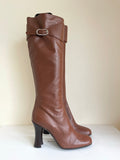 BRAND NEW IN BOX BALENCIAGA BROWN LEATHER HEELED BOOTS SIZE 5/38