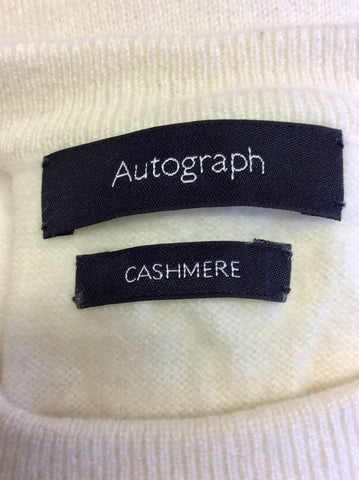 MARKS & SPENCER AUTOGRAPH IVORY CASHMERE JUMPER SIZE 10