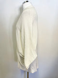JAEGER WHITE COTTON BATWING HALF SLEEVE CARDIGAN SIZE M