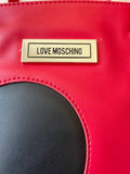 BRAND NEW LOVE MOSCHINO RED & BLACK FAUX LEATHER SHOULDER SHOPPER BAG