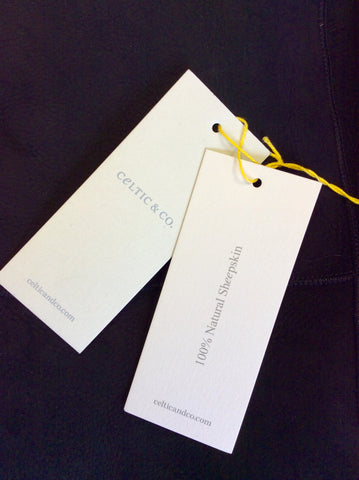 BRAND NEW CELTIC & CO 100% NATURAL BLACK SHEEPSKIN FUR LINED GILET