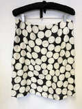 HOBBS BLACK & WHITE SPOT LINEN A LINE SKIRT SIZE 14