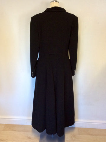 LAURA ASHLEY BLACK PURE NEW WOOL LONG COAT SIZE 12