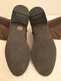 OFFICE BROWN LEATHER BUCKLE TRIM KNEELENGTH BOOTS SIZE 4/37