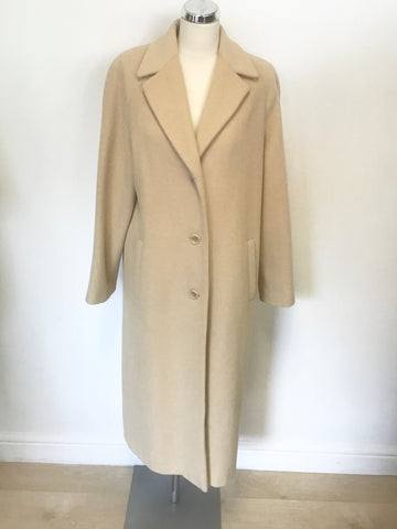 JFW ELEMENTS CREAM WOOL & ANGORA BLEND LONG COAT SIZE 14