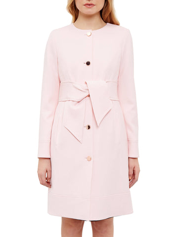 BRAND NEW TED BAKER CEALLY BABY PINK TIE FRONT COAT SIZE 2 UK 10/12