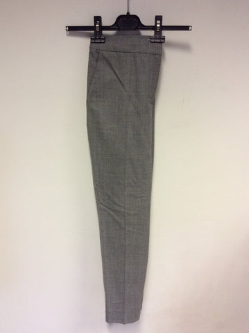 JAEGER GREY CHECK WOOL CROP TROUSERS SIZE 10