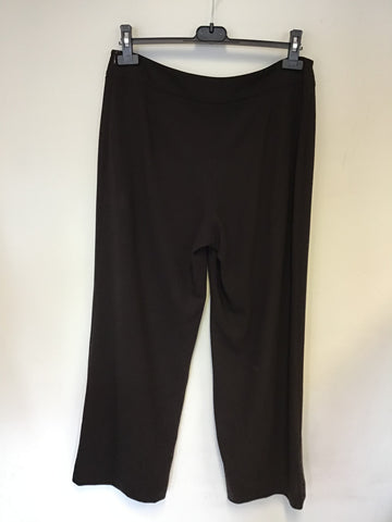 HOBBS DARK BROWN WOOL JACKET & TROUSER SUIT SIZE 12/14