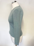CXD LONDON 100% CASHMERE DUCK EGG JUMPER SIZE S