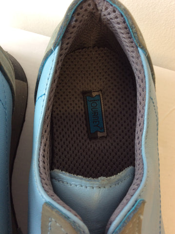 BRAND NEW JOURNEY CONVEYOR BLUE & GREY LEATHER LACE UP SHOES  SIZE 4/37