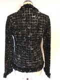 MONSOON BLACK & WHITE WEAVE KNIT JACKET SIZE 10