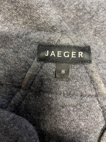 JAEGER GREY WITH BLACK TWEED DETAIL 3/4 SLEEVE SHIFT DRESS SIZE 8