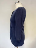 BODEN NAVY BLUE 100% WOOL WAISTED CARDIGAN SIZE 10