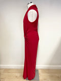 DAMSEL IN A DRESS RED SLEEVELESS LONG  EVENING DRESS  SIZE 12/14