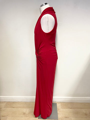 DAMSEL IN A DRESS RED SLEEVELESS LONG  EVENING DRESS  SIZE 12/14