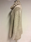 MARCCAIN OATMEAL BEIGE ROLL NECK JUMPER SIZE 4 UK 16