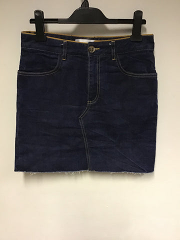 VICTORIA BECKHAM DARK BLUE DENIM MINI SKIRT SIZE 8