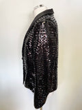 ESMARA BY HEIDI KLUM BLACK SEQUINNED LONG SLEEVED SPECIAL OCCASION/ EVENING JACKET SIZE 18