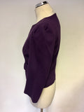 PHASE EIGHT PURPLE HOOK & EYE FASTEN BOX JACKET SIZE 10