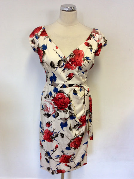 BRAND NEW THE PRETTY DRESS COMPANY CARMEN FLORAL PRINT HOURGLASS PENCIL DRESS SIZE 12