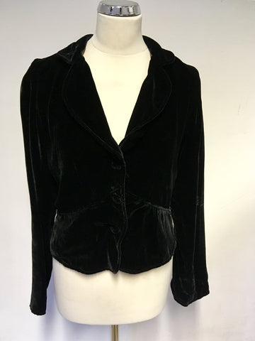 SOPHIE DOUGLAS BLACK VELVET JACKET SIZE 10
