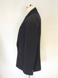 GIORGIO ARMANI NAVY BLUE DOUBLE BREASTED PURE NEW WOOL JACKET SIZE 14