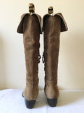 C-DOUX TAN SUEDE KNEE KIGH BOOTS SIZE 2.5/35