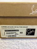 CHRISTIAN LOUBOUTIN MULTI COLOURED GLITTER SLINGBACK HEELS SIZE 7/40