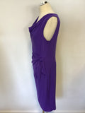 KALIKO PURPLE STRETCH SLEEVELESS TIE SIDE DRESS SIZE 12